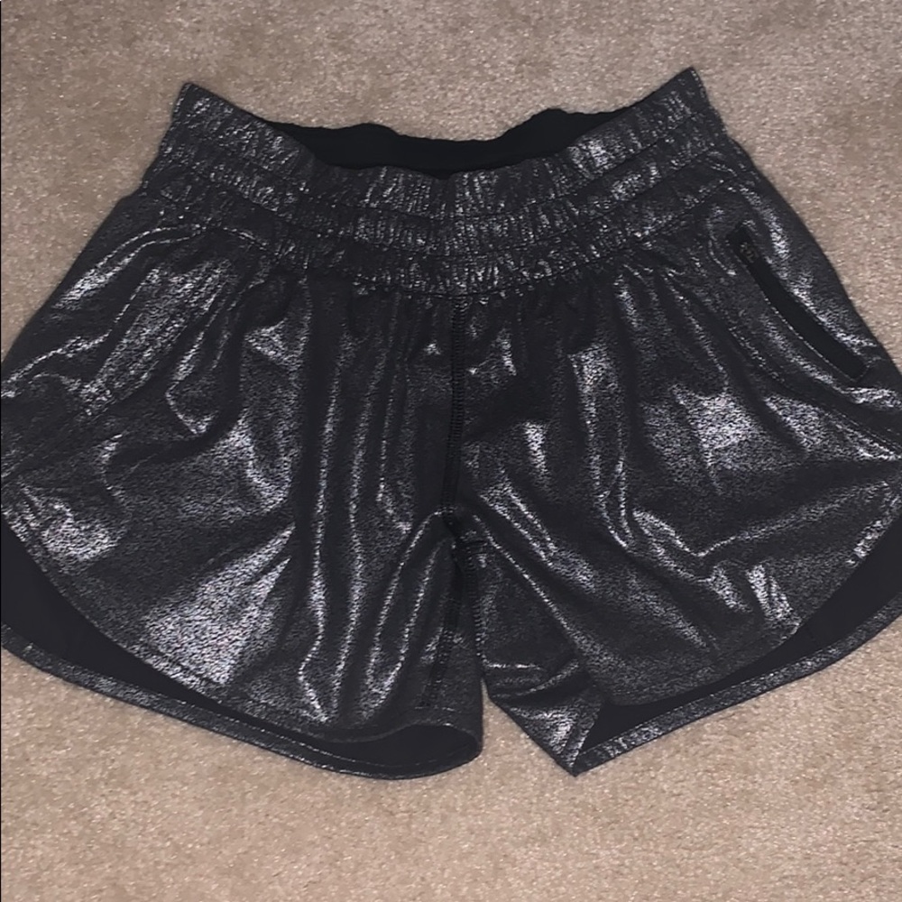 Metallic lululemon tracker shorts